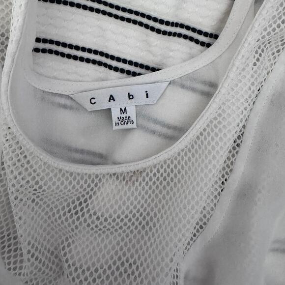 CAbi Medium Marisa White Mesh Tank Top - Picture 5 of 8